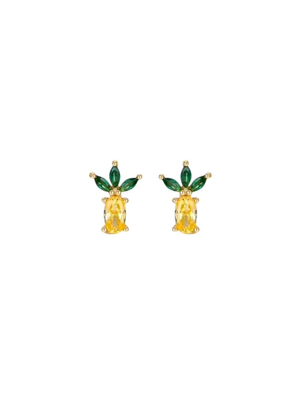 Cubic Zirconia Pineapple Stud Earrings